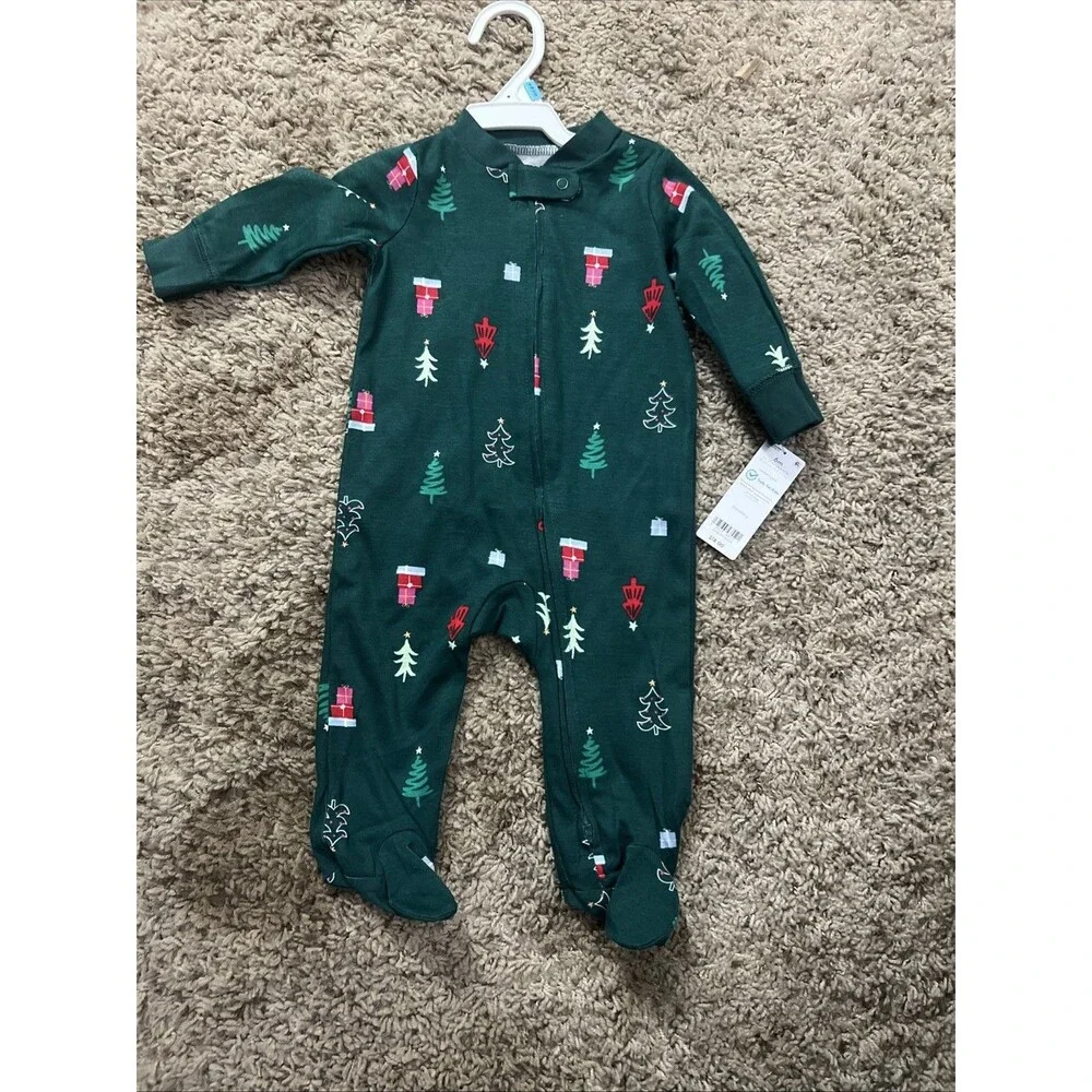 Carter’s Baby Green Trees 100% Cotton Long-sleeve Sleep&play Pajamas‎ 6 Months